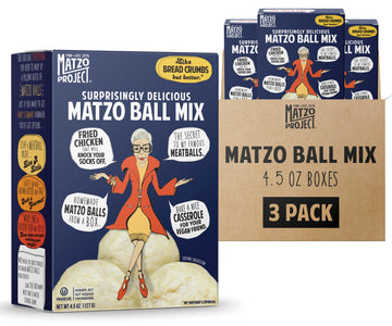 The Matzo Project Matzo Ball Mix, Natural, Vegetarian, No MSG, Nut Free, 3-Pack, 4.5oz Boxes, Kosher but NOT Kosher for Passover