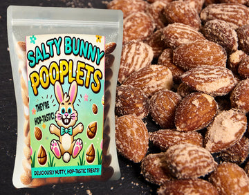 Salty Bunny Pooplets - Premium Roasted Salty Almonds - Easter Basket Stuffers - Cute Healthy Fillers And Tasty Treats