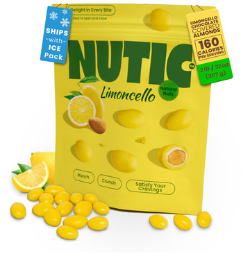 Nutic Lemon Cream Chocolate Covered Almonds - 2 Lb. Roasted Almond In White Chocolate & Lemon Creme Candy. Citrus Bliss Flavors