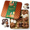 Thanksgiving Gift Basket, Assorted Gourmet Dark And White Chocolate Truffles, Holiday In Elegant Gift Box, Bonnie And Pop