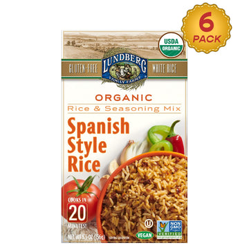 Lundberg Organic Spanish Rice Pilaf, 5.5 Oz (Pack Of 6), Gluten-Free, Vegan, 20 Minute Cook Time