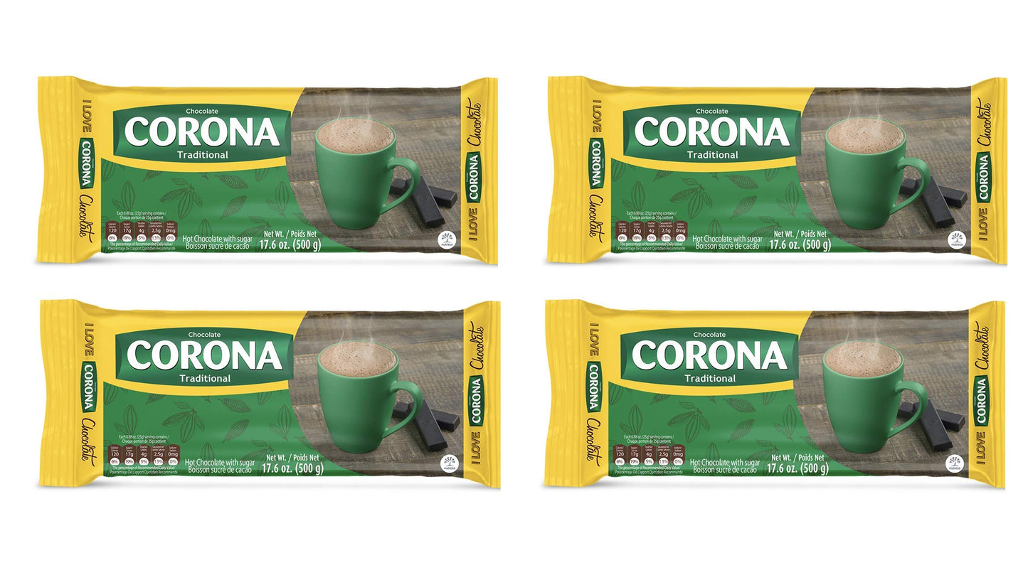 Corona Sweet Chocolate Bars, No Cholesterol Or Trans-Fat, Delicious On-The-Go Treat, 17.6 Ounce (Pack Of 4)