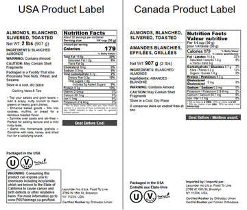 Food To Live Dry Roasted Blanched Slivered Almonds 2 Pounds- Perfectly Oven Toasted For Maximum Flavor, Unsalted, No Oil Added,