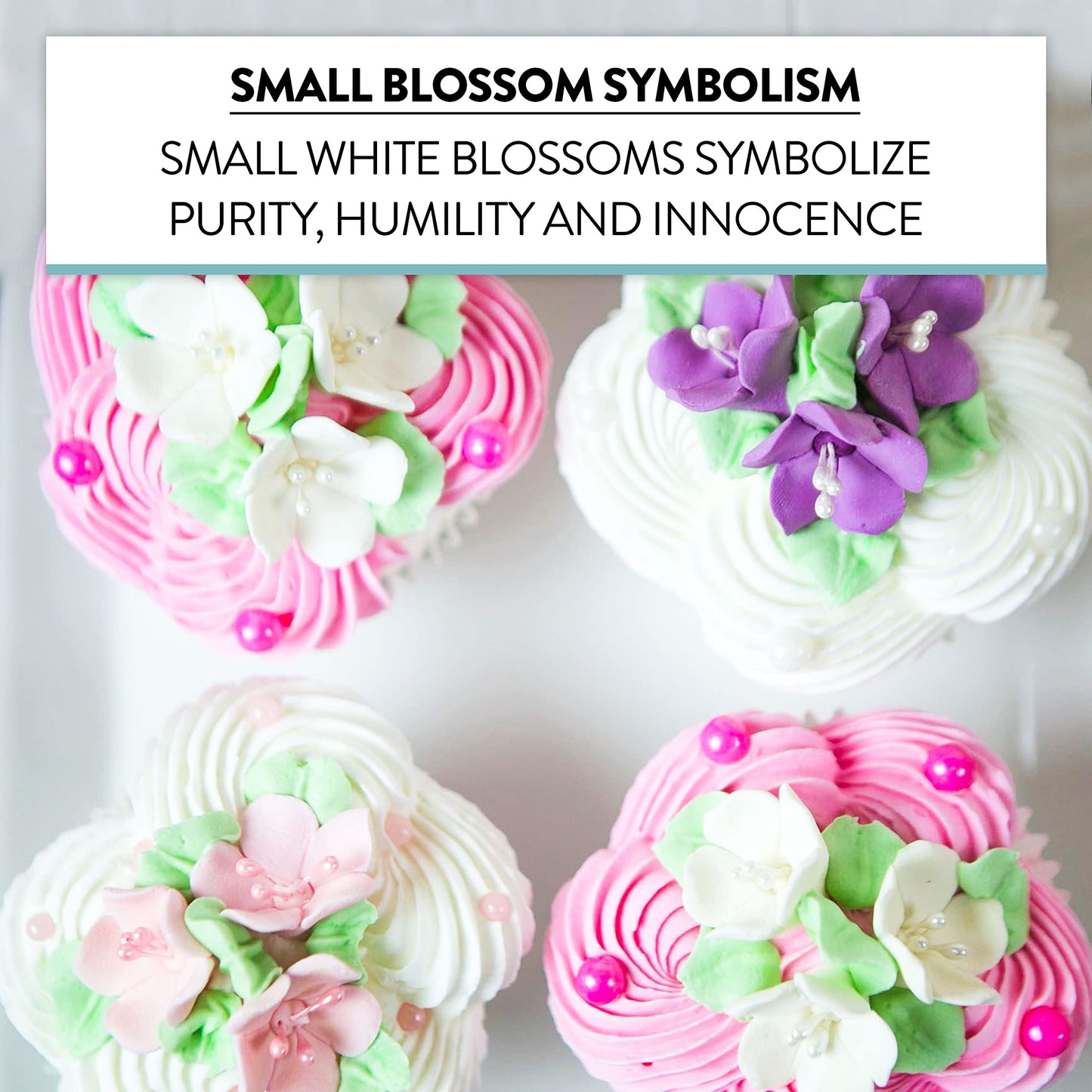 Global Sugar Art Blossom Sugar Wedding Cake Flowers White With Pearl Stamens, Unwired, 100 Count By Chef Alan Tetreault