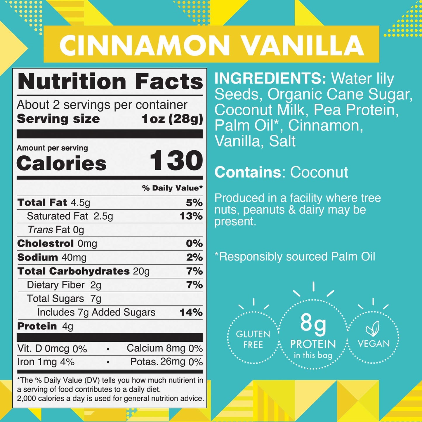 Taali Cinnamon Vanilla Water Lily Pops (6 Resealable Bags) - Sweet Roasted Fox Nuts Makhana Snack | Crunchy Indian Healthy Snack
