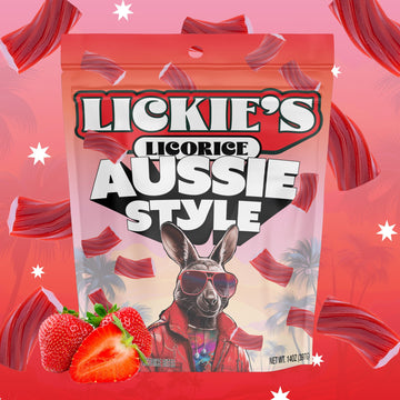 Lickies Licorice Red Licorice | 14 Ounce | Soft & Chewy Australian Licorice Candy Twists | Fancy Licorice Candy | Aussie Style G