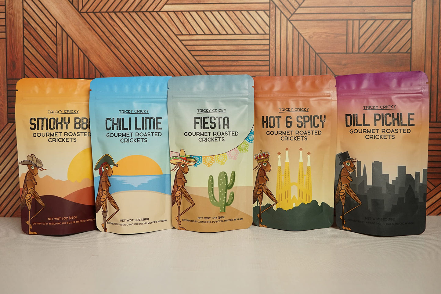 Tricky Cricky Edible Cricket Snacks - High Protein, Low Carb - Chili Lime Flavor, 1 Oz