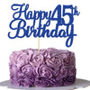 Gyufise 1Pc Happy 45Th Birthday Cake Topper Blue Glitter 45Th Birthday Cake Pick Cheers To 45 Years Old Forty Five Fabulous Cake
