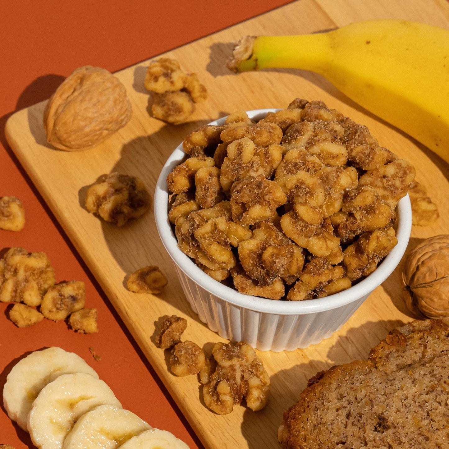 Earthside Farms Banana Bread Walnuts, Individual Packs Of Crunchy, Candied, Flavored Walnuts Infused With The Irresistible Flavo