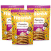 Flourish Protein Pancake & Waffle Mix, Birthday Cake Flavor, 5.06 oz (Pack of 3), High Protein, No Added Sugar, Made in Canada