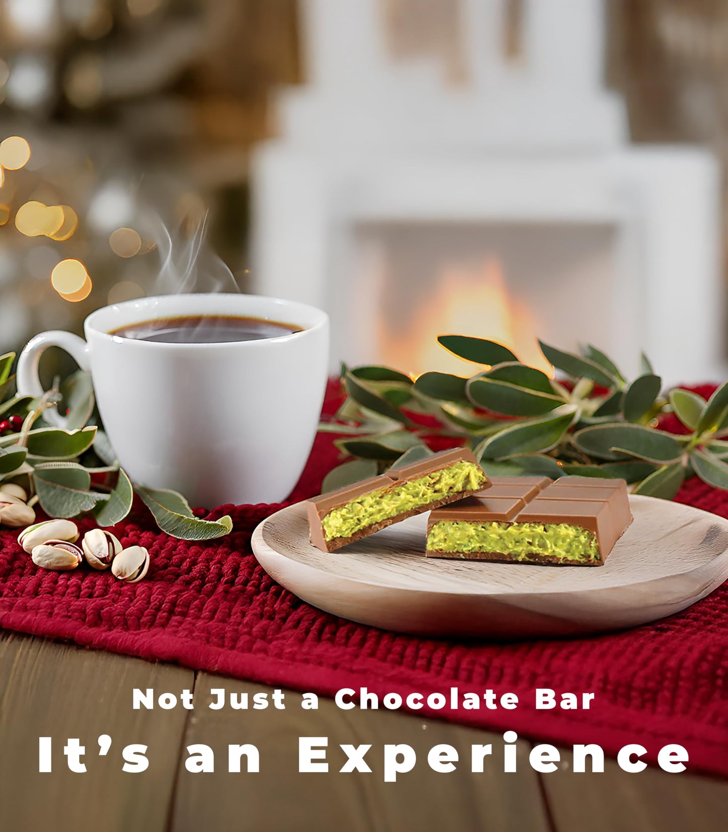 Uniqbite Dubai Chocolate Bar Pistachio I Viral Knafeh Chocolate Bar With Pistachio Cream And Kataifi, 3.17 Oz (90Gr)