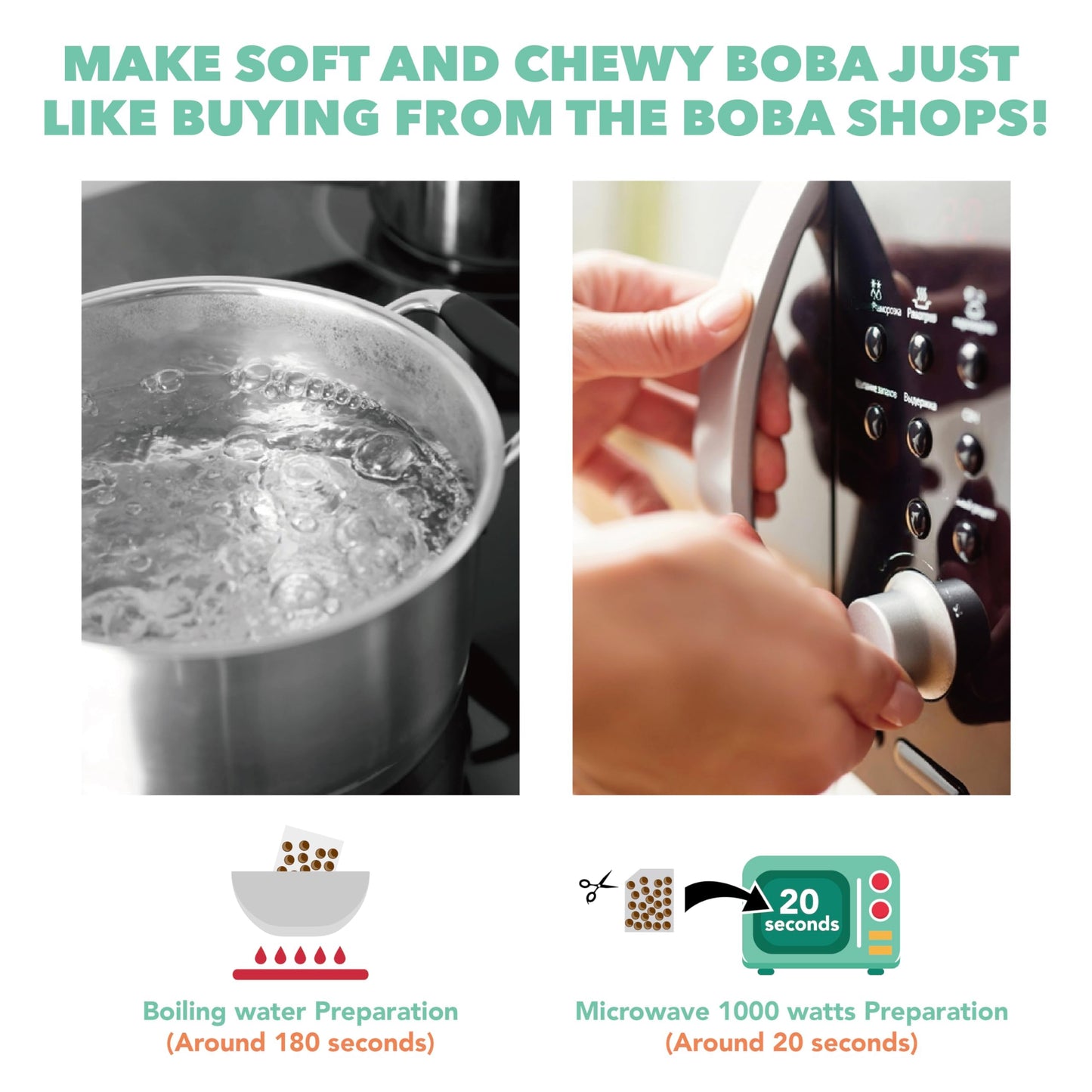 J Way Local Flavor Boba Authentic Instant Tapioca Boba Pearls Bulk,60 Servings Black For Milk Tea,Smoothies And Desserts,Brown S