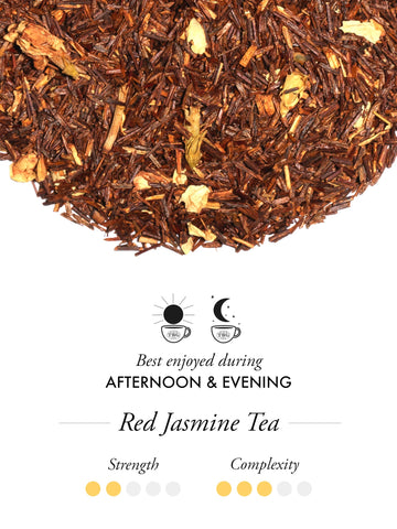 Twg Tea | Red Jasmine Tea | Rooibos Tea | Jasmine Flower | 15 Hand Sewn Cotton Tea Bags | Gift Set