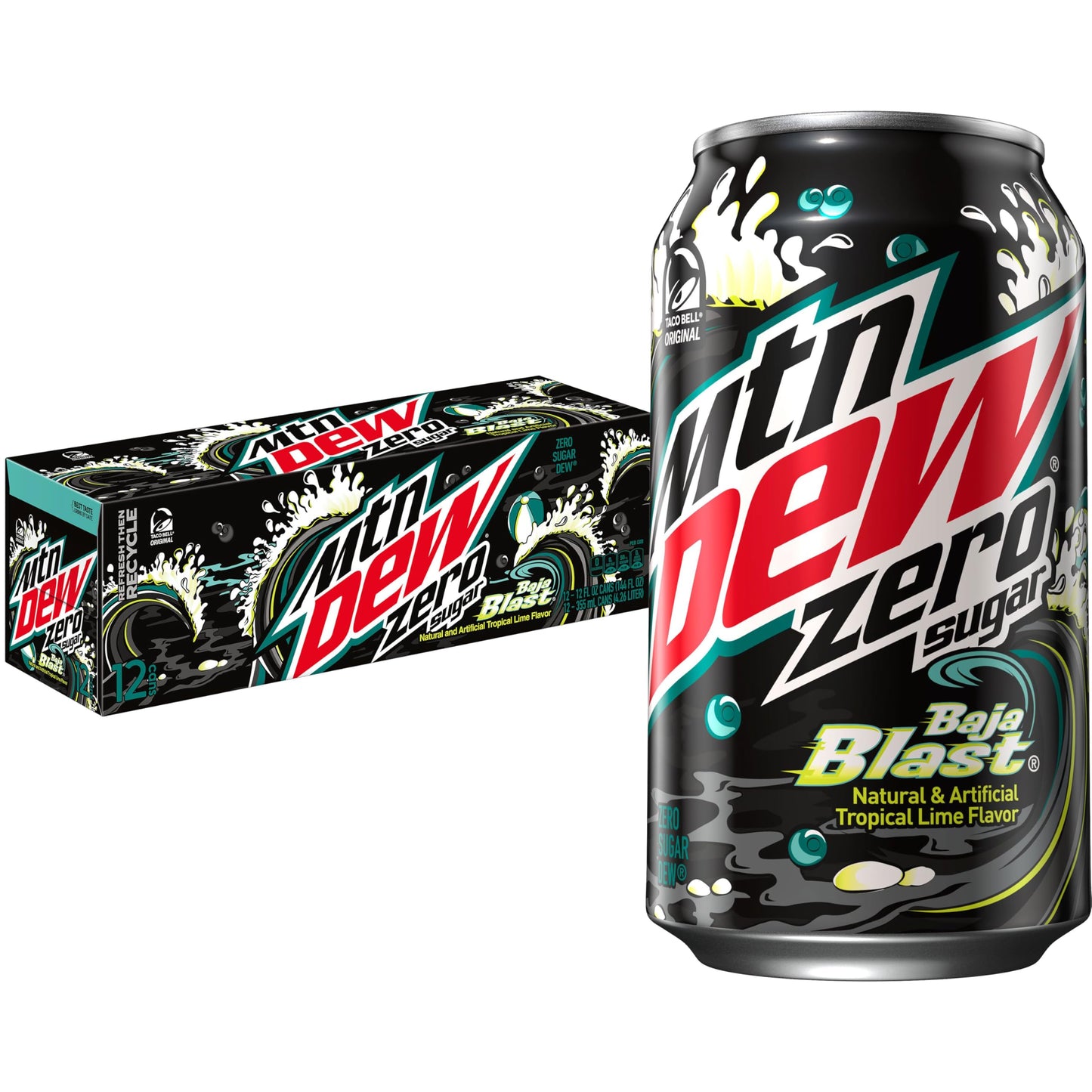 Mountain Dew Baja Blast Zero Sugar 12Oz 12Pk