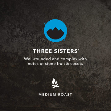 Kicking Horse Coffee Three Sisters Medium Roast Whole Bean 10 oz - Rich Flavor, Smooth Finish, Perfect for Coffee Lovers