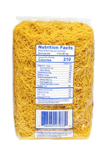 Tazah Vermicelli Pasta 15.87Oz (450G) - Delicious, Nutritious, Quick-Cooking, Versatile Pasta - Ideal For Soups, Salads, Stir-Fry Dishes - Authentic Mediterranean Cuisine - Product Of Uae