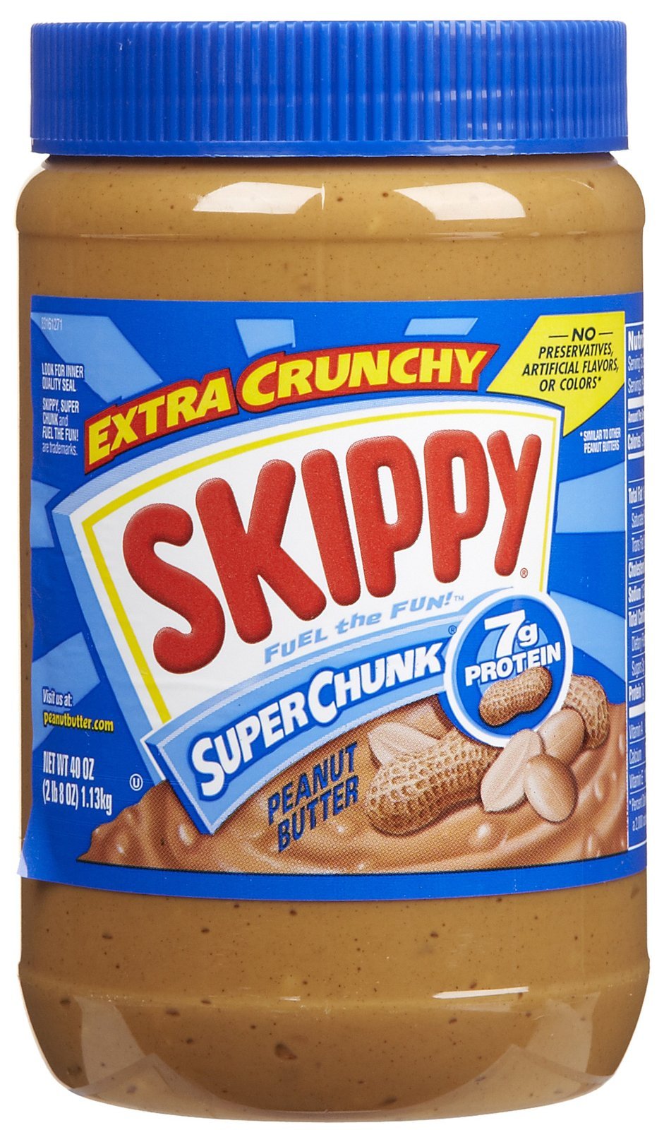 Skippy, Peanut Butter, Super Chunk, 40oz Jar (Pack of 2)