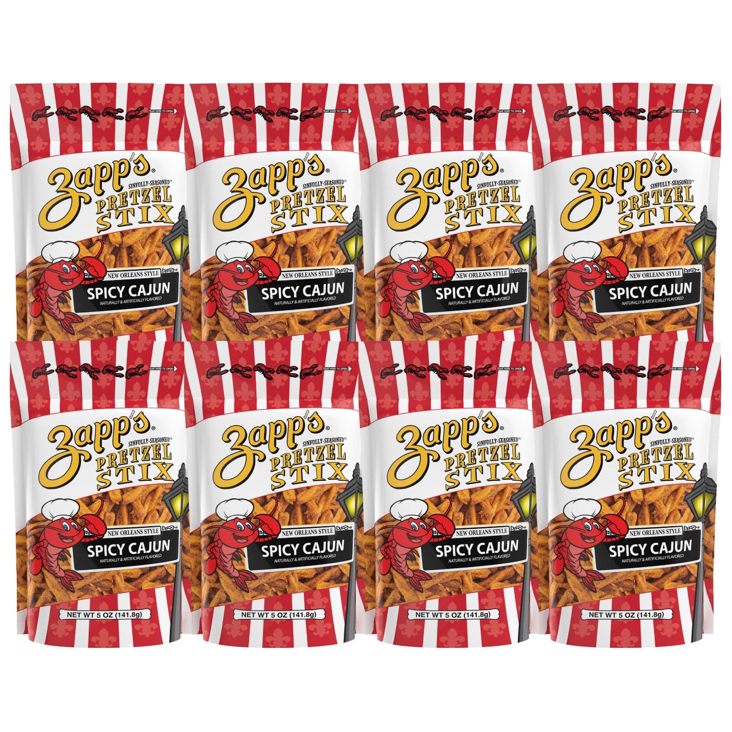 Zapps Cajun Pretzel Stix pack of 8-5 oz bags