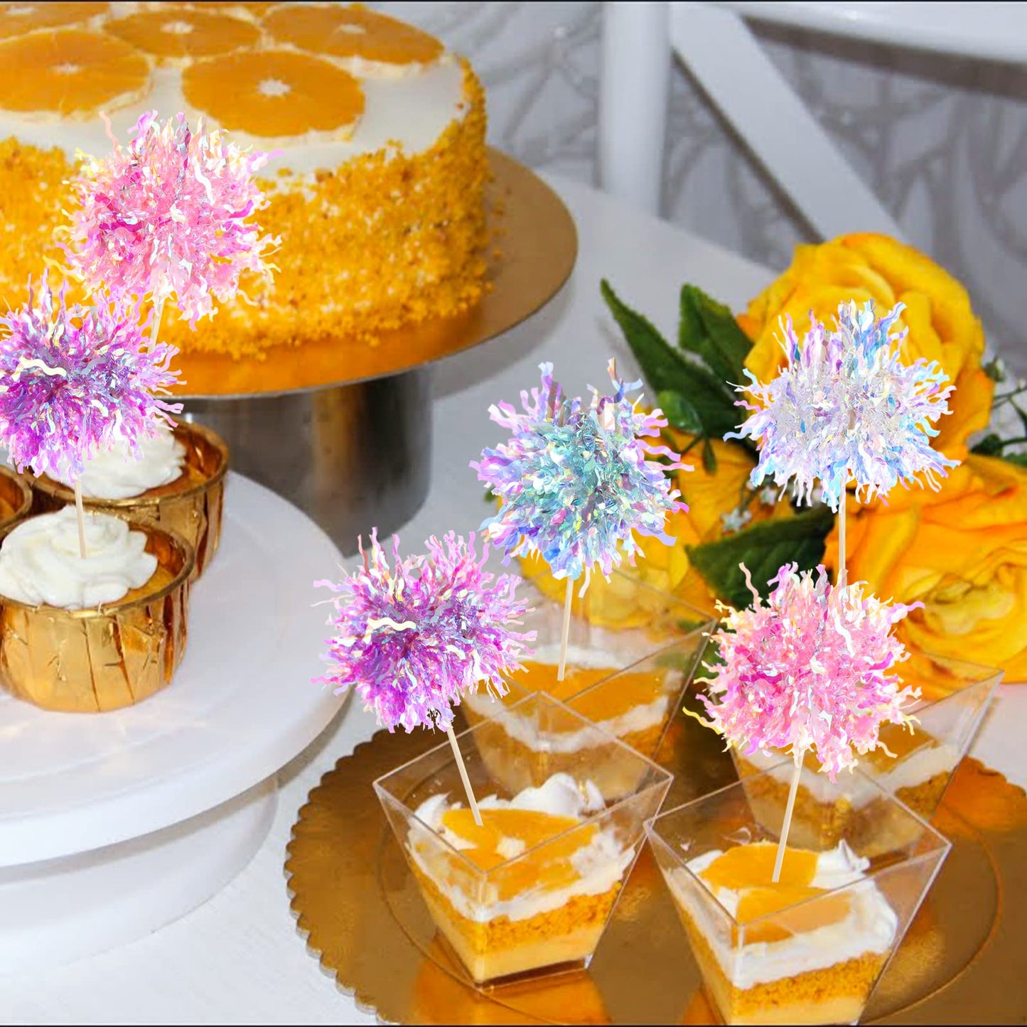 TBoxBo Firework Cupcake Toppers 120 Pcs Foil Frill Toothpicks Model 9j3s5w2yr23 Type2