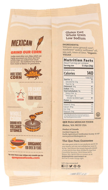 QUE PASA CHIP TORTILLA WHITE ORG 11 OZ