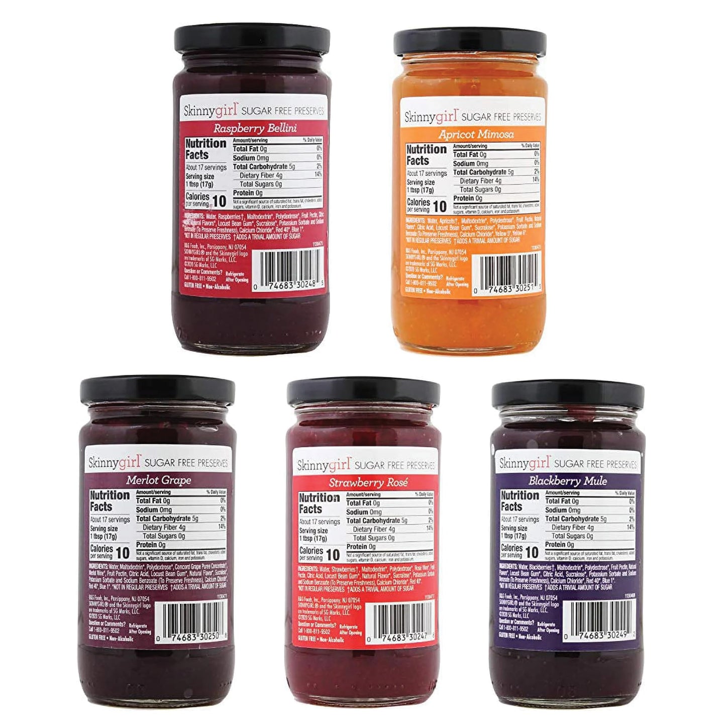 Rebel Smuggling Galactic Emporium Sugar Free Preserves and Jams Variety Pack, 5 Flavors, 10 oz Care Package Gift Basket