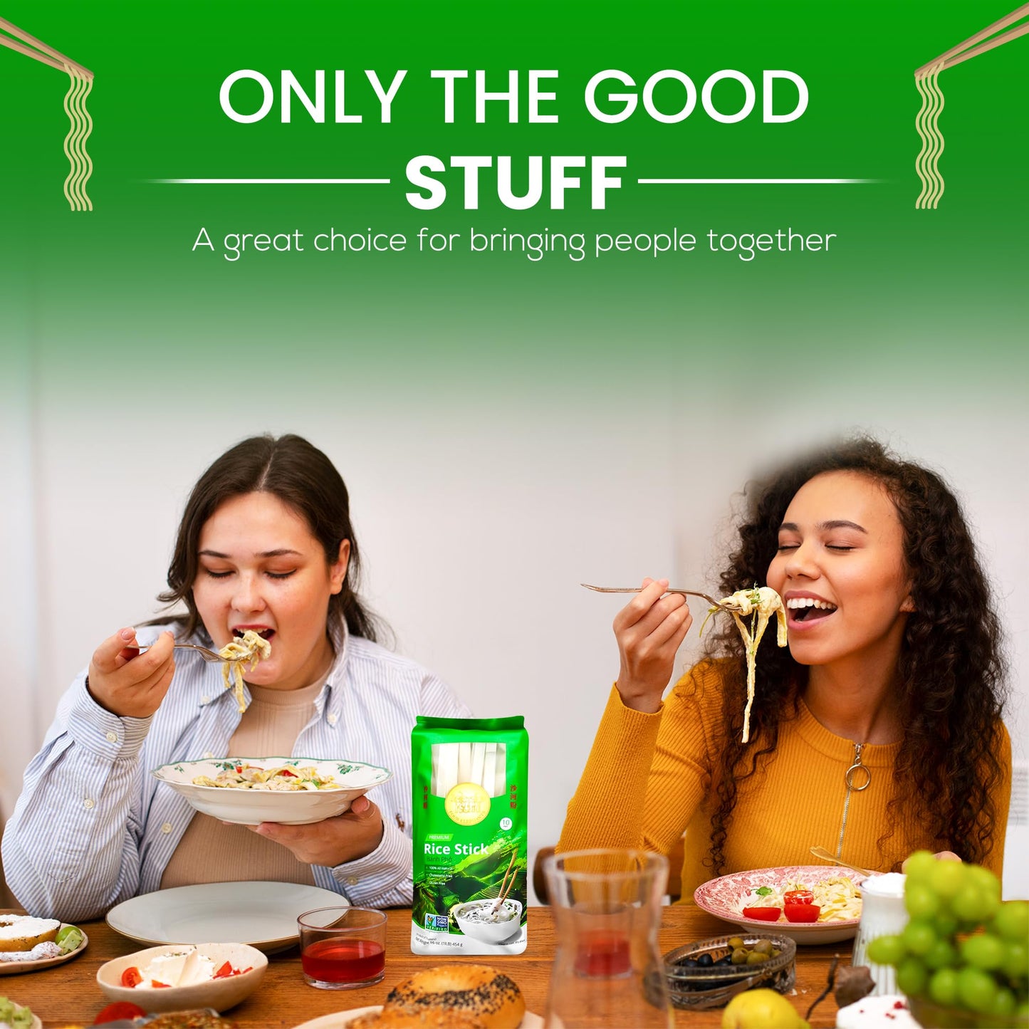 10Mm Rice Stick Noodles (Authentic) | Pack Of 3 | 1Lb 454G Per Pack | Use For Pad Thai & Pho | Diy Cooking Instructions Included | Four Elephants Brand