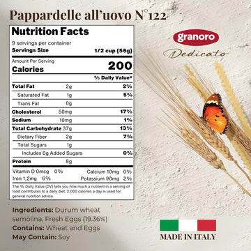 Granoro Pappardelle Egg Nests - Wide Ribbon Pasta, Non-GMO, 17.6oz (Pack of 2)