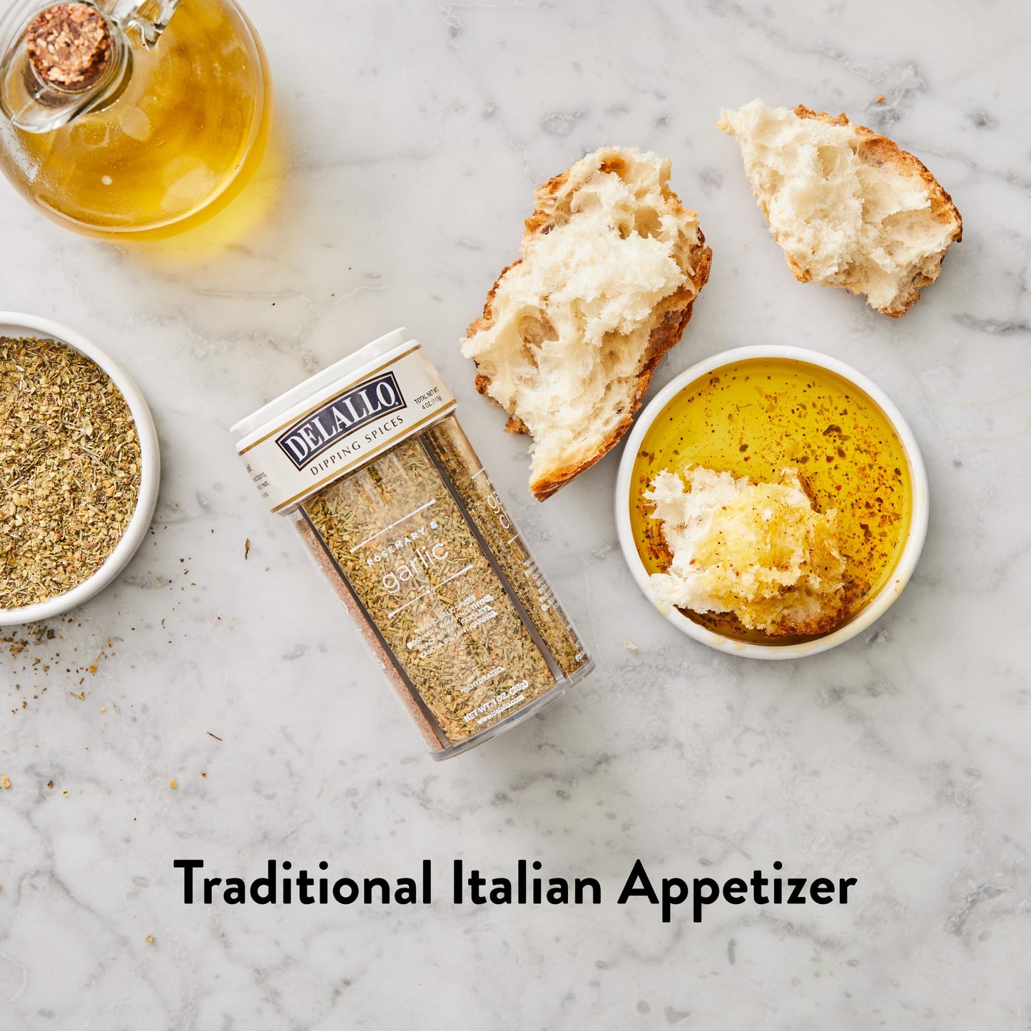 DeLallo Italian Dipping Spices Variety Seasoning Shaker, 4 Ounce Container, 3 Pack, with Garlic, Pepper & Tomato, Sun-Dried Toma