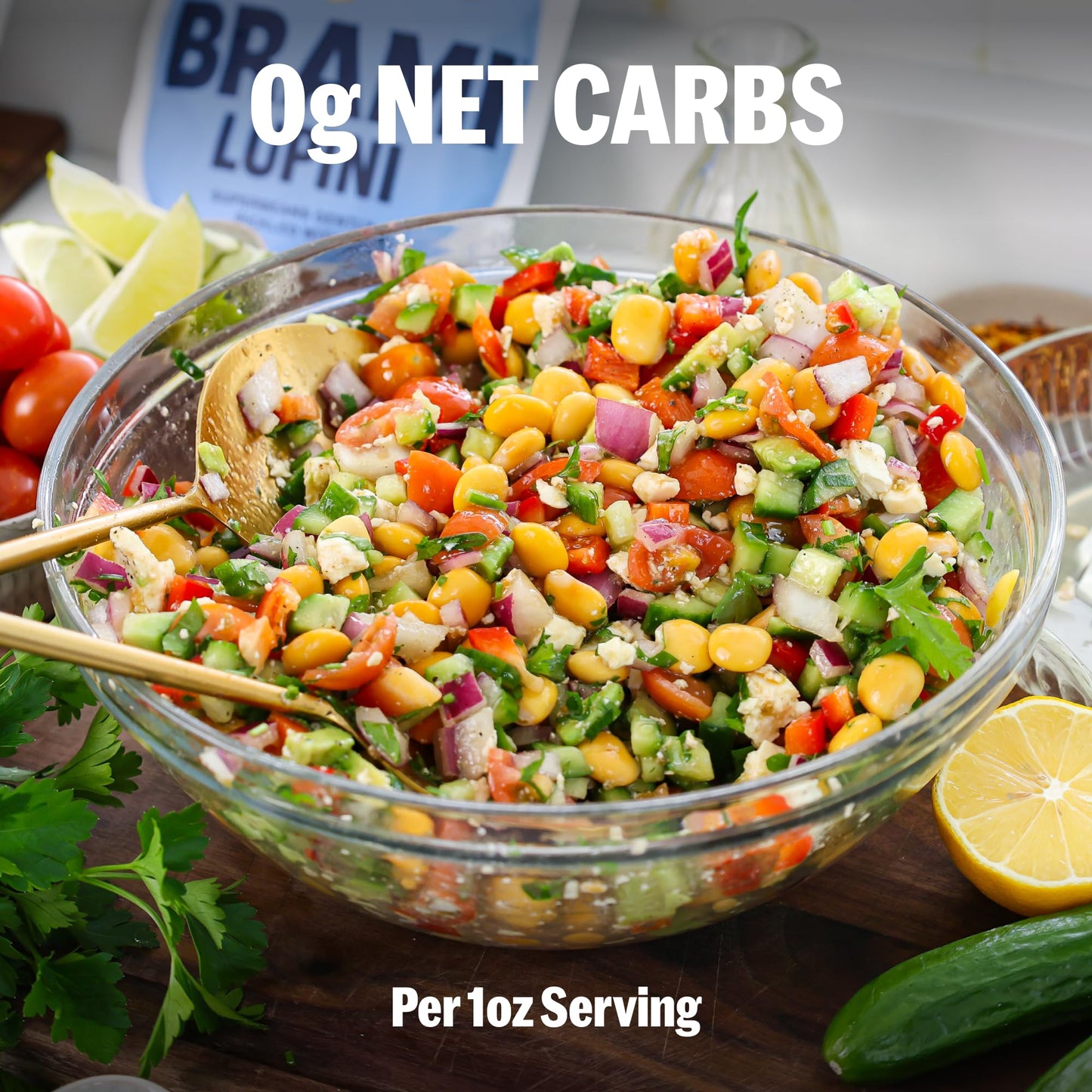 Brami Lupini Beans Snack, Mediterranean Medley | 7G Plant Based Protein, 0G Net Carbs | Vegan, Vegetarian, Keto, Non Perishable