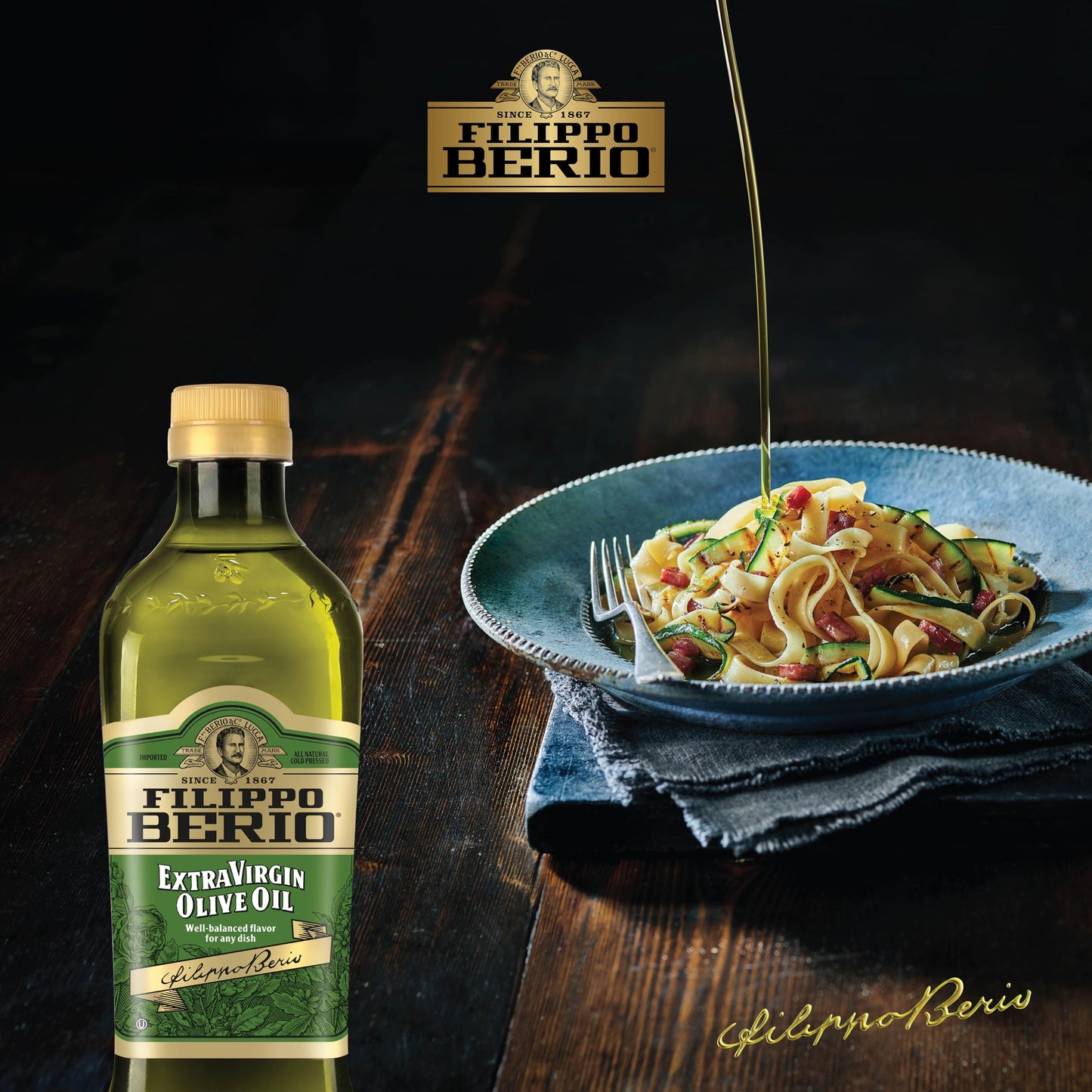 Filippo Berio Extra Virgin Olive Oil, 8.4 Ounce Glass Bottle