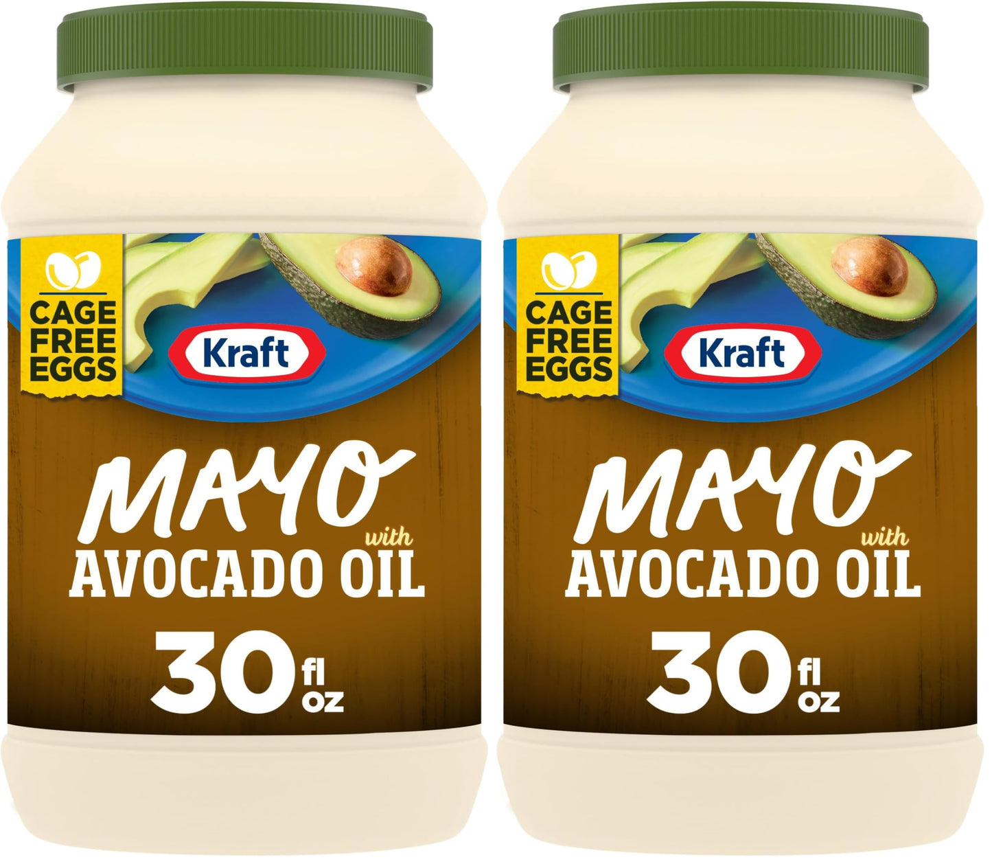 Kraft Mayo with Avocado Oil Reduced Fat Mayonnaise (30 fl oz Jar) (Pack of 2)