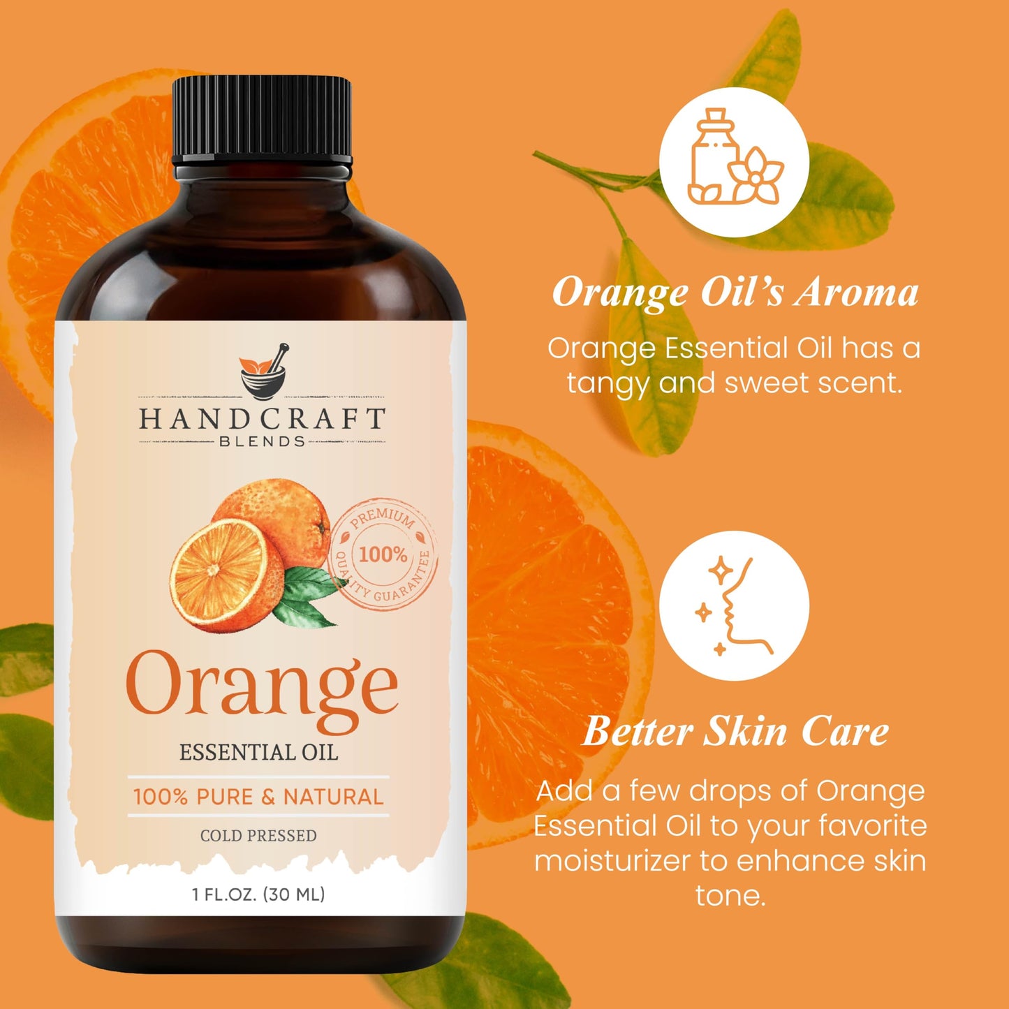 Handcraft Sweet Orange Essential Oil - 100% Pure And Natural - Premium Therapeutic Grade Essential Oil For Diffuser And Aromathe