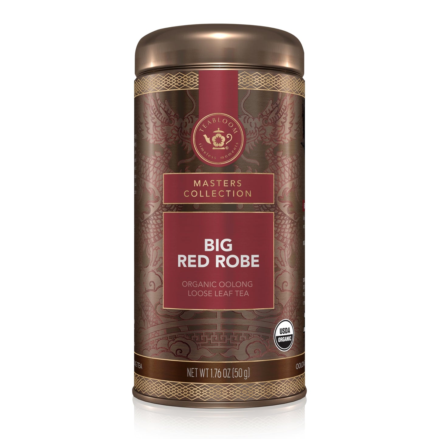 Teabloom Usda Organic Big Red Robe Oolong Loose Leaf Tea, Full-Bodied Velvety Smooth Texture With Floral And Fruity Notes, 1.76