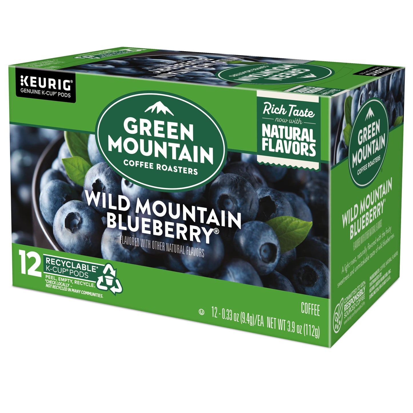 Green Mountain Coffee Roasters Wild Mountain Blueberry Keurig Single-Serve K-Cup Pods, Light Roast Coffee, 72 Count