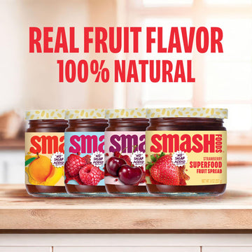 Smash Foods Jam | Adventure Variety 4-Pack | Low-Calorie, No Sugar Added Keto Jam with Upcycled Fruit & Chia Seeds | Vegan, Pale