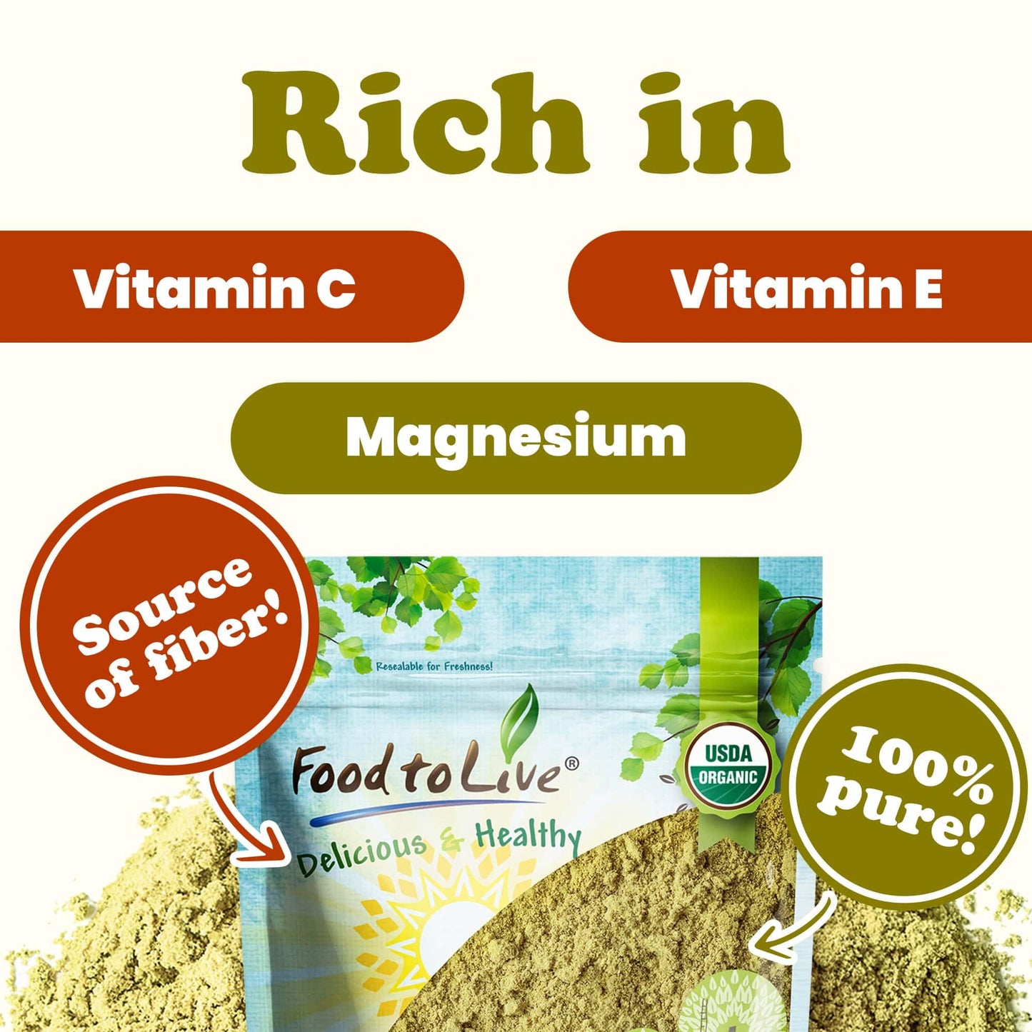 Food To Live - Organic Fennel Seed Powder, 6 Ounces - Aromatic & Versatile Flavor. Pure & Non-Gmo. Rich In Vitamins & Fiber. Gro