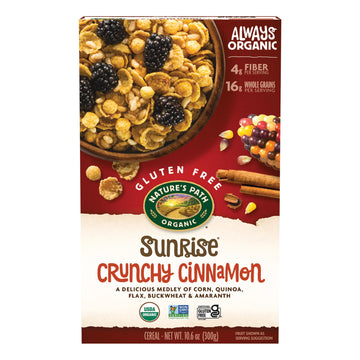 Nature s Path Organic Sunrise Crunchy Cinnamon Cereal, 10.6 oz (Pack of 12), Gluten Free, Non-GMO