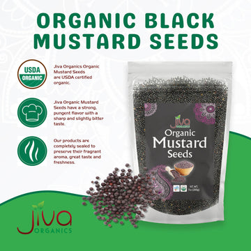 Jiva Organics Organic Black Mustard Seeds 7ounce Bag - 100% Natural & Non-GMO