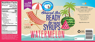 Hypothermias Watermelon Ready To Use Gallon (128 Fl. Oz) Hawaiian Snow Cone Flavors Syrup - Shaved Ice, 100% Pure Cane Sugar