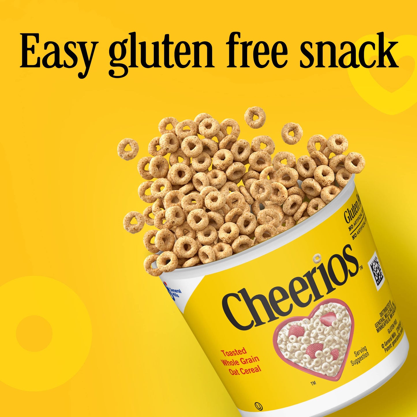 Big G Cereal Original Cheerios Gluten Free Cereal, 4Pk Cup 5.2Oz