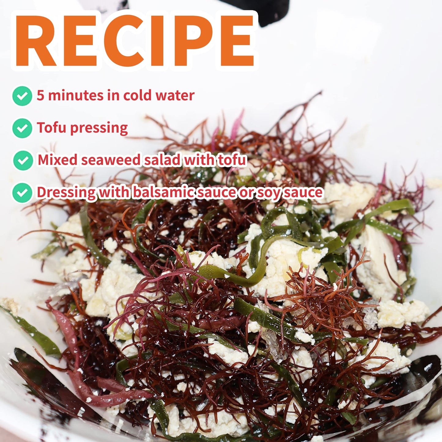 Korean Assorted Seaweed Salad Kit 3.53Oz, Serves 12 - Ready-To-Eat, 8 Premium Seaweeds, Easy-To-Prepare, Nutritious Side Dish