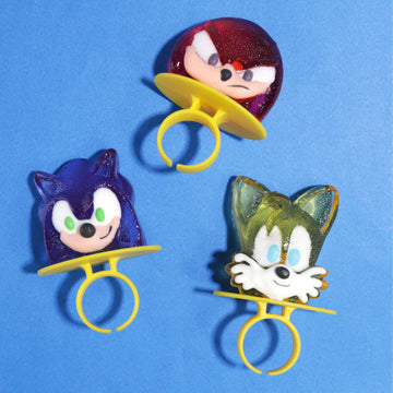 Imaginings 3 Sonic The Hedgehog Individually Wrapped Lollipop Rings, Knuckles And Tails Decorated Candy, Birthday Party Favors,