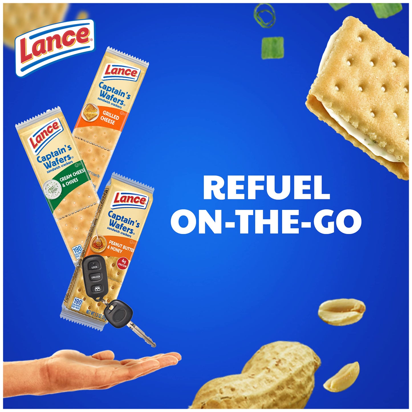 Lance Sandwich Crackers, Captains Wafers, Variety Pack, 10 Individual Packs, 6 Sandwiches Each