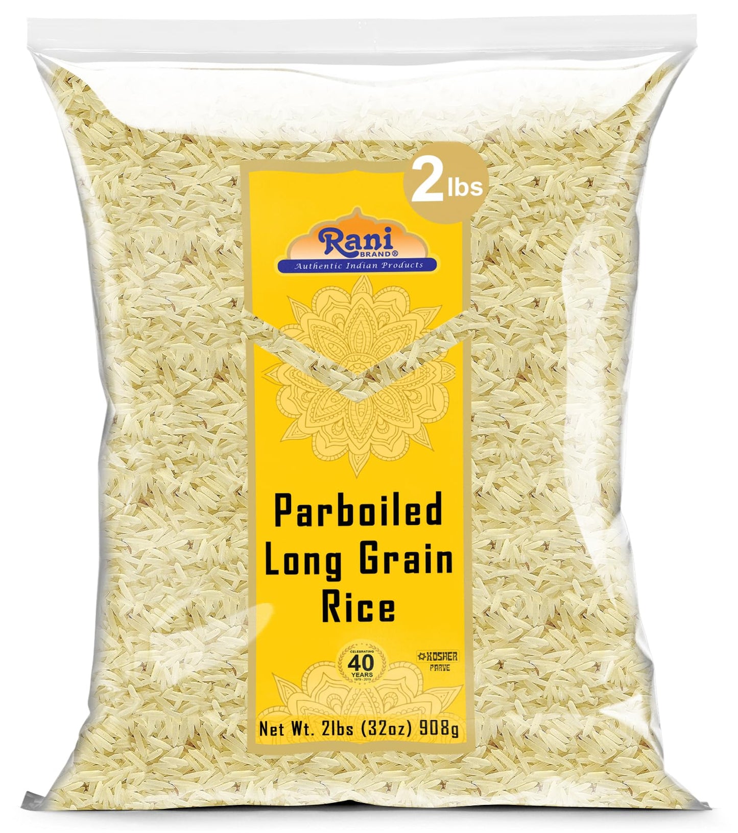 Rani Parboiled Long Grain Rice 32oz (2lbs) 908g ~ All Natural | Gluten Friendly | Vegan | Non-GMO | Kosher | Product of USA
