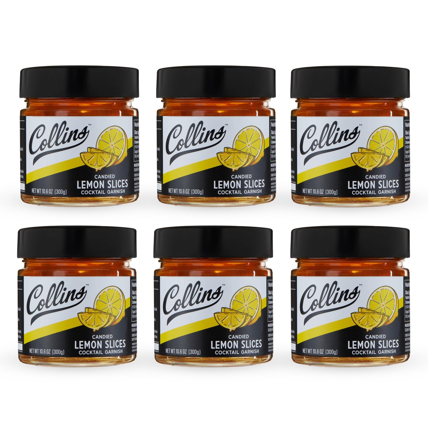 Collins Candied Lemon Slices In Syrup Gluten Free Mixed Flavor Garnishes For Flavor Blend Sour Margarita Lemon Drops Cake Ideal For Bars Restaurants Hotels Desserts Baking Supplies 10.6 Oz Set Of 6