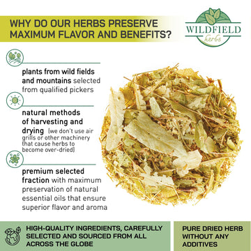 1.8 Oz. Linden Tea Dried Linden Flower Tea Herbal (Tilia Cordata) - 50G Linden Flowers Tea Herb Lipa