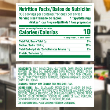 Knorr Professional Caldo de Camaron Shrimp Bouillon with Shrimp Flavor Granulated Base Bouillon as a Base Marinade Flavor Enhancer Shelf Stable Convenience 0g Trans Fat 4.4 lbs (Pack of 4)