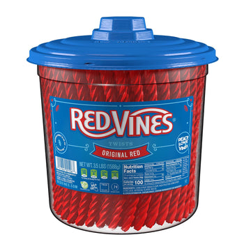 Red Vines Licorice, Original Red Flavor, Soft & Chewy Candy Twists, 56 Ounce Jar (Pack Of 2)