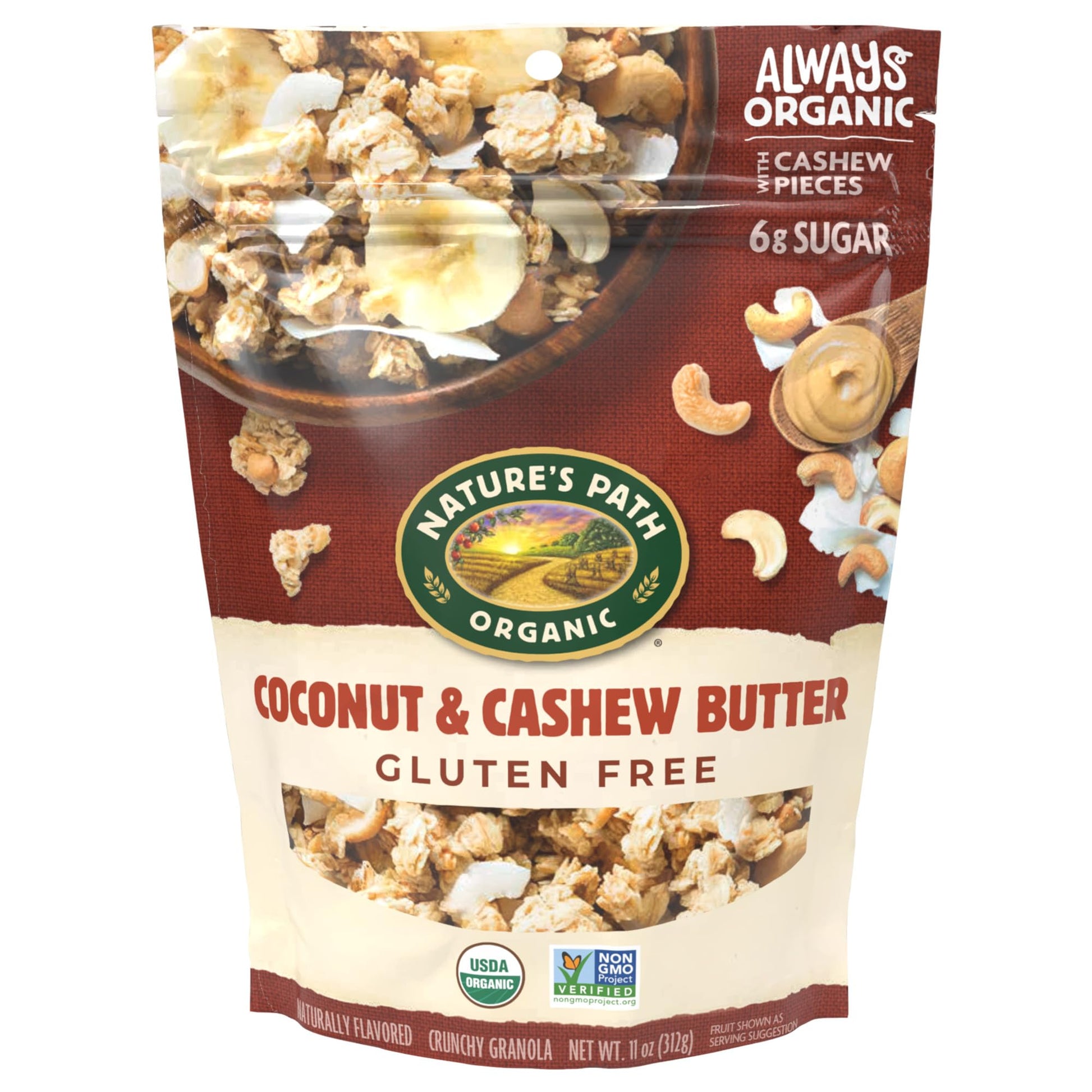 Nature's Path Organic Coconut & Cashew Butter Granola, 11 oz (Pack of 1), Gluten Free, Non-GMO