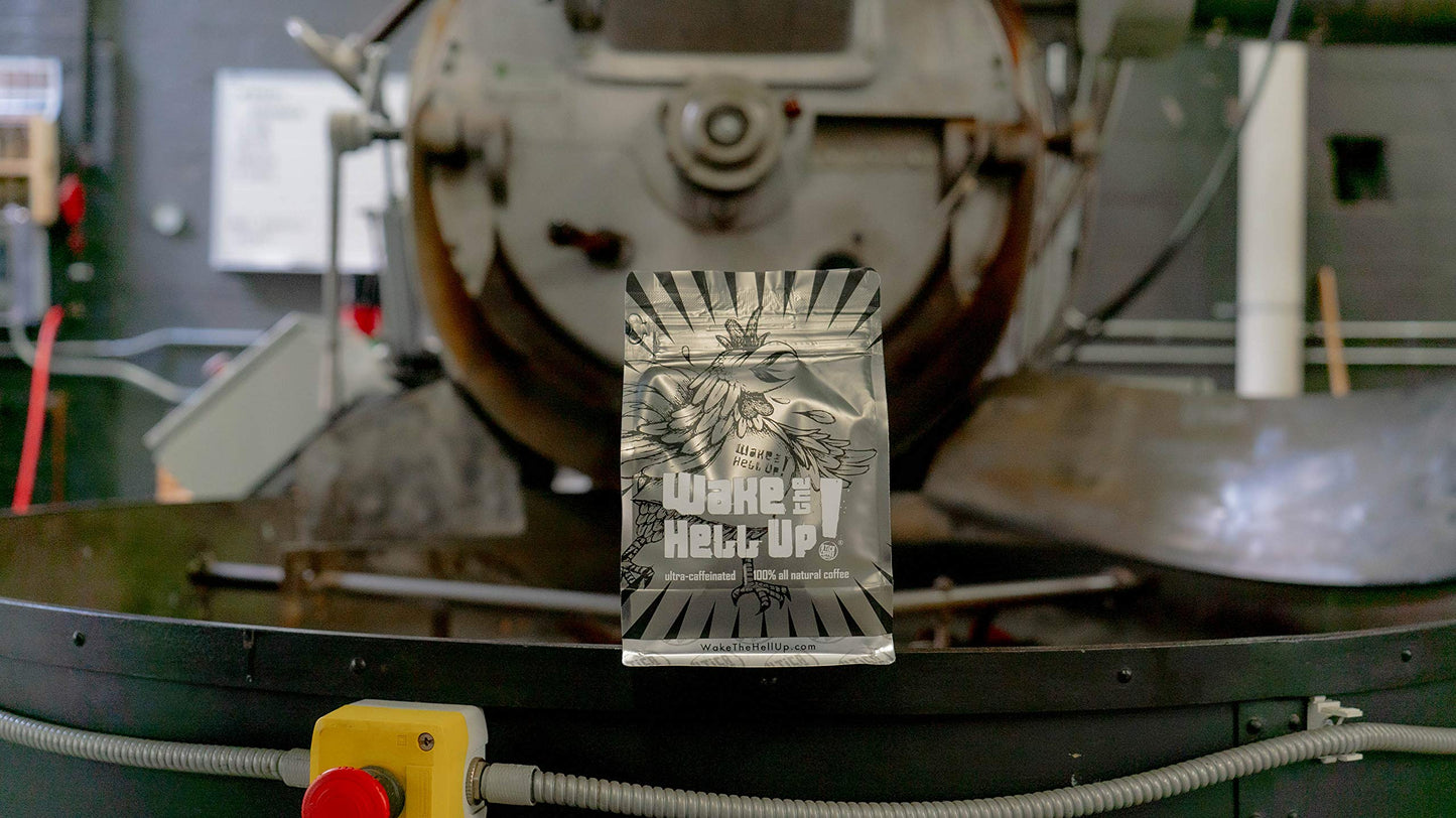 Wake The Hell Up! Whole Bean Coffee, Medium-Dark Roast, Low Acid, 12oz